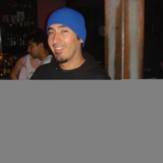 Blue Hat at the Bar