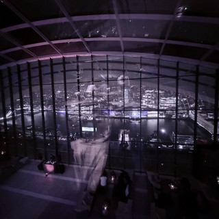 Panoramic London Cityscape from Observation Deck at Night