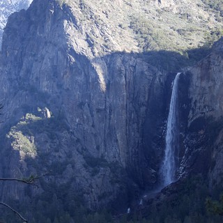 Bridalveil Fall Cascading Through Yosemite's Winter Cliffs