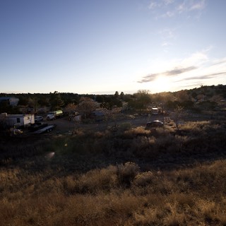 Desert Sunset Over Rural New Mexico Settlement