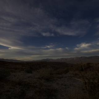 Desert Sunset over Mountain Range
