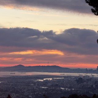 Sunset Over San Francisco Bay from Oakland Hills