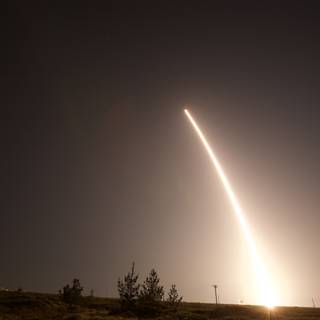 Rocket Missile Launch in the Night Sky
