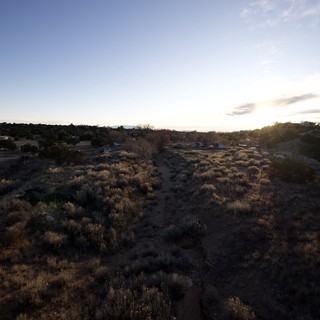 Desert Trail at Sunset in Santa Fe High Desert