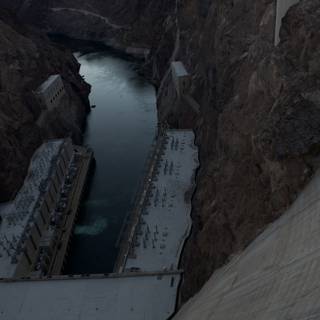 Awe-Inspiring View of Hoover Dam from the Top of the Canyon
