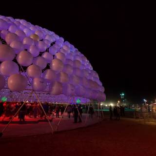 Balloon-Filled Dome Illuminates the Night Sky