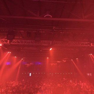 Skrillex and Four Tet Concert Red Light Atmosphere