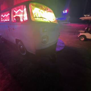 Neon Van in the Night Sky