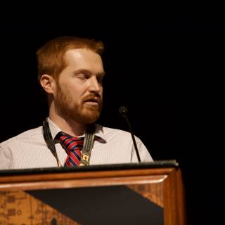 Redheaded Man Giving a Speech at Defcon
