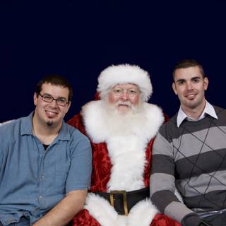 Three Merry Men with Santa Claus