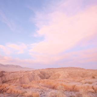 Pink Sunset over the Desert Plateau