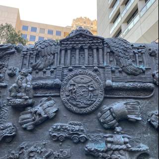 Bronze Plaque Featuring Military Landmark in San Francisco