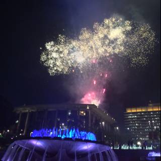 Fireworks Over Fountain at Civic Center Mall