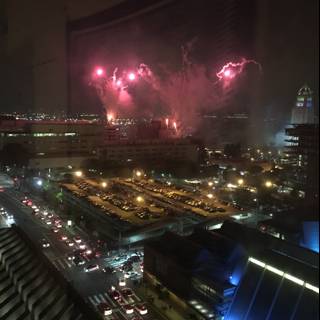Fireworks Light Up Los Angeles Skyline on Fourth of July
