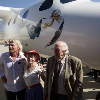 Richard Branson and Company at the Airfield