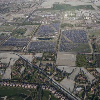 Aerial View of Coachella Valley Grass Field