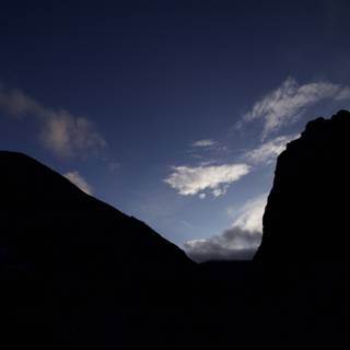 Mountain Range Silhouette at Sunset