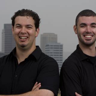 Smiling Black Shirted Duo