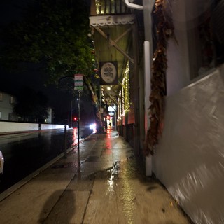 Rainy Night on a Small Town Main Street