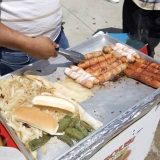 Hot Dog Cutting at the Mayday Rally