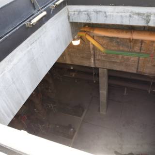 Overhead View of Handrail and Staircase in Building