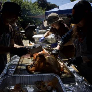 Communal Joy at Earth Day Celebration - The Art of Outdoor Cooking