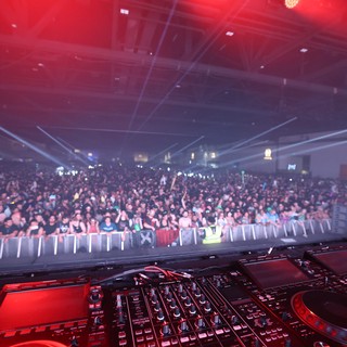 DJ Booth View Over Massive Wobbleland Festival Crowd