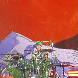 Green Hat Drummer Rocks the Stage
