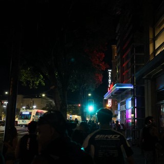 Night Crowd Outside The Sainte Hotel Downtown San Jose
