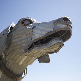 Metal Dog Statue at Coachella
