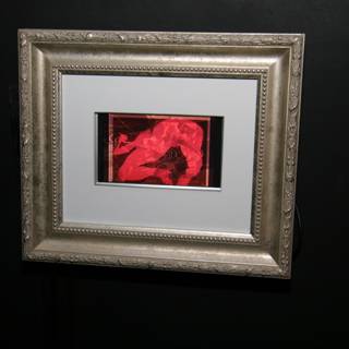 Red and Black Abstract Painting in a Frame