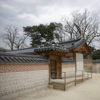 Pensive Pathway to a Korean Temple