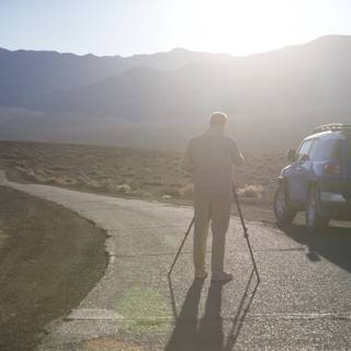 Walking on Crutches in Death Valley