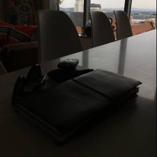 Black Leather Book on a Desk