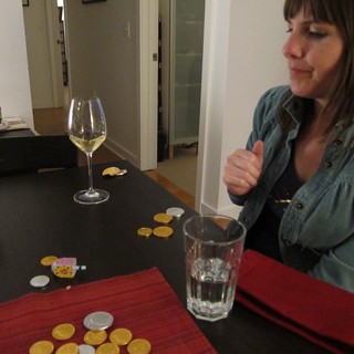 Hanukkah Celebration with Dreidel and Gelt Coins