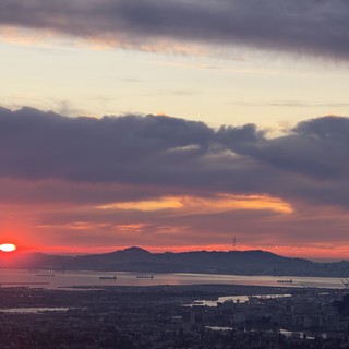 Sunset Over San Francisco Bay from Oakland Hills
