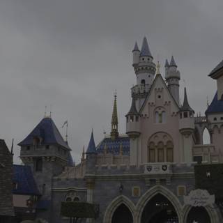 Majestic Disneyland Castle in the Rain