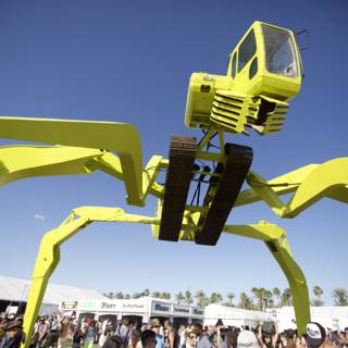 Yellow Robot with Crane at Coachella