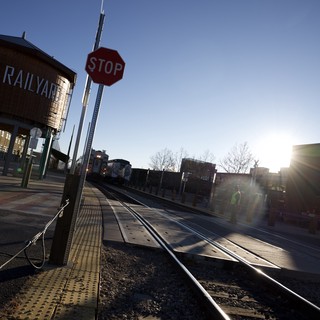 Sunset at Historic Railyard District Train Platform