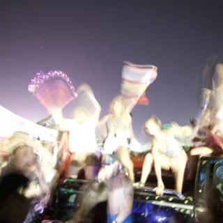 Blurry Crowd on a Truck at Coachella Festival