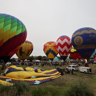 Colorful Hot Air Balloons Launch at Sonoma Classic