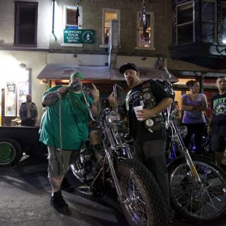 Motorcycle Enthusiasts Gather on Austin Street