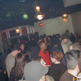 Nightclub Crowd at Disco Party