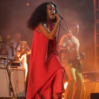 Solange Rocks the Crowd in Red