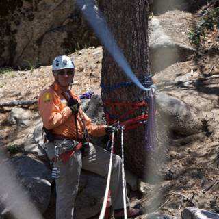 Highlining with Helmet and Rope