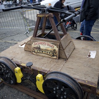 Vintage Railroad Handcar at Sacramento Valley Railroad Display