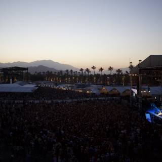 Coachella Concert-Goers Enjoying the Sunset