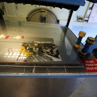 Vintage Aircraft Cockpit Display with Ouija Board Warning