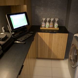 A Cozy Tech Corner in a Mini Kitchen