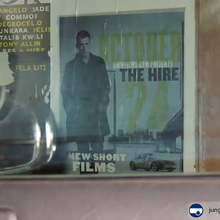 Accelerated the Hire Movie Poster in Car Window